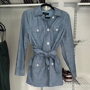 Talbots Blue Belted Utility Jacket